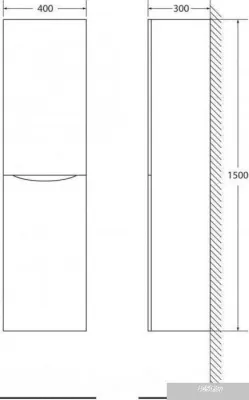 BelBagno Шкаф-пенал Fly-Marino-1500-2A-SC-RN-P-R (rovere nature)