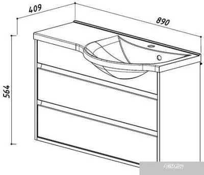 Belux Тумба под умывальник Лира НП90-02 (левый)