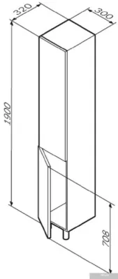 AM.PM Шкаф-пенал для ванной Gem M90CSR0306WG