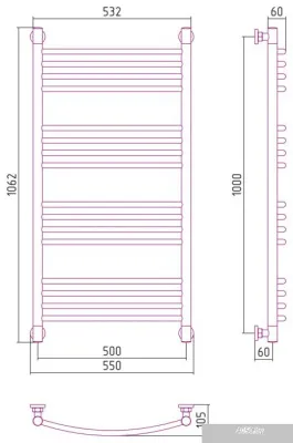 Сунержа Богема+ выгнутая 1000х500 00-0221-1050