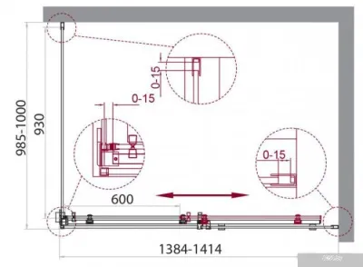 BelBagno ACQUA-AH-1-140/100-C-Cr (прозрачное стекло)