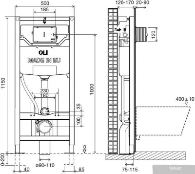Инсталляция для унитаза OLI OLI120 Plus Механика OLIpure (Fresh) [152972]