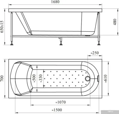 Экран под ванну Vannesa Николь 168х70 R 2-31-0-2-0-240 (торцевой)