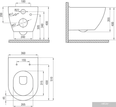 Унитаз Deante Peonia CDEN6ZPW