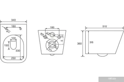 Berges Wasserhaus Floe S Rimless 043242 (с сиденьем)