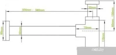 Сифон Rea Хром с клапаном Klik-Klak (с переливом)