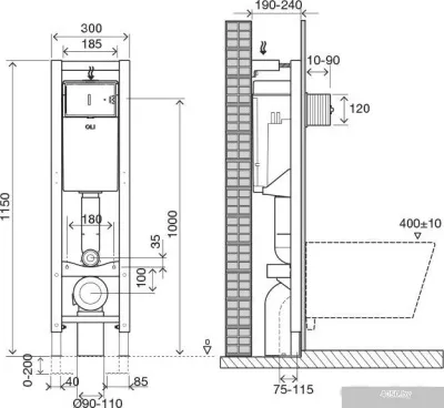 Инсталляция для унитаза OLI Quadra Механика [722019]