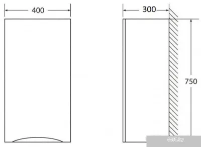 BelBagno Шкаф-полупенал Fly-Marino-750-1A-SC-BL-P-L (bianco lucido)