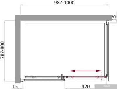 BelBagno UNO-AH-1-100/80-P-Cr (матовое стекло)