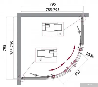 BelBagno UNO-195-R-2-80-P-Cr (текстурное стекло)