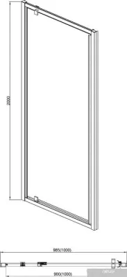 Aquatek AQ ARI PI 10020BL 100x200 (черный/прозрачное стекло)