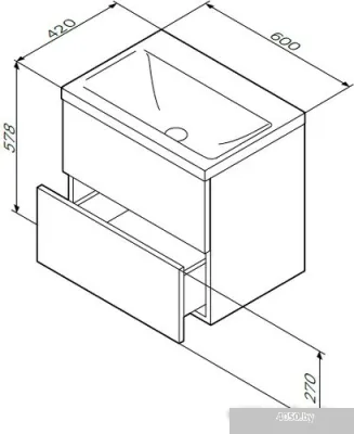 AM.PM Тумба под умывальник 60 M90FHX06022WG