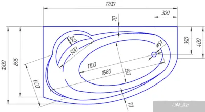 Ванна 1Марка Julianna 170x100 (левая)