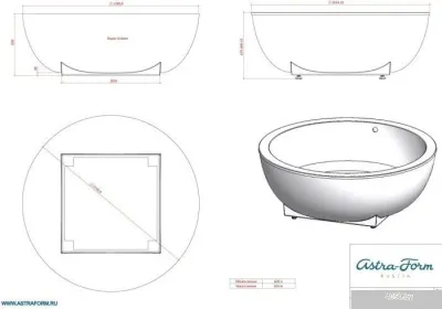 Ванна Astra-Form Олимп 181x181