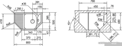 Кухонная мойка TEKA Texina 45E TG