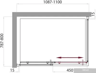 BelBagno UNO-AH-1-110/80-C-Cr 110x80 (прозрачное стекло)