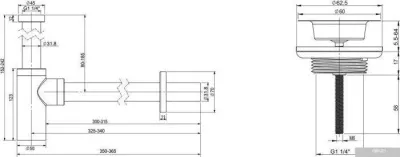 Wellsee Drainage System 182104005 (сифон, выпуск, хром)