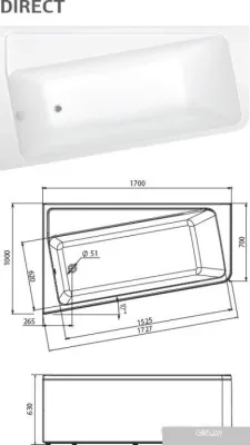 Ванна 1Марка Direct 170x100 L