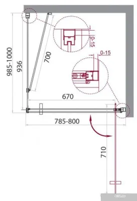 BelBagno MARMI-AH-1-80/100-C-Cr (прозрачное стекло)
