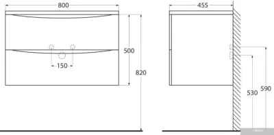 BelBagno Тумба под умывальник ACQUA-800-2C-SO-RR