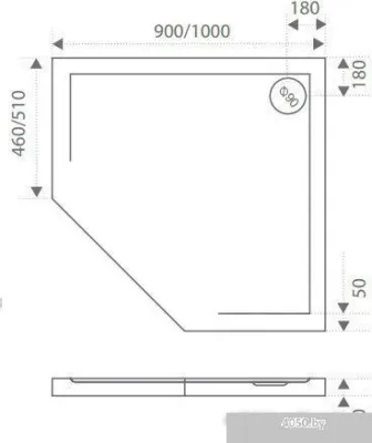 Душевой поддон Good Door Пента 100x100