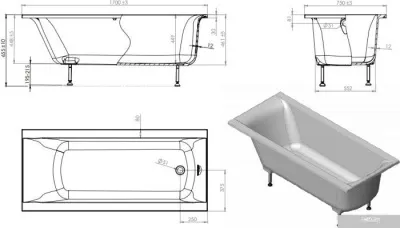 Ванна Astra-Form Нью-Форм 170x75