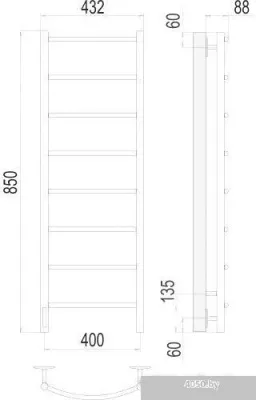 Полотенцесушитель TERMINUS Классик П8 400x850 L бп электро