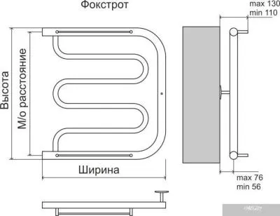 Полотенцесушитель TERMINUS Фокстрот AISI 32x2 (500x500)