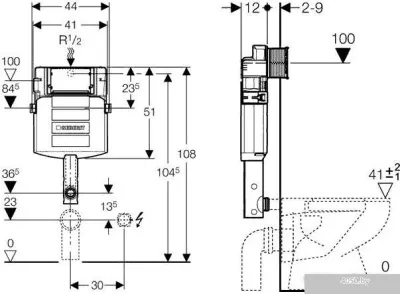 Инсталляция для унитаза Geberit UP 320 [109.300.00.5]
