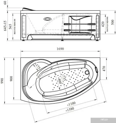 Экран под ванну Vannesa София 45 2-51-0-1-0-223 (торцевой)