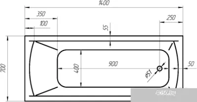 Ванна 1Марка Modern 140x70