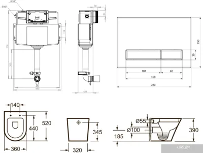 Унитаз Lavinia Boho Relfix Biore Set 4 в 1 77060238