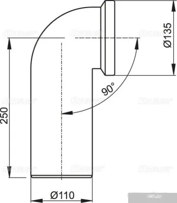 Alcaplast Колено для унитаза 90 гр. A90-90