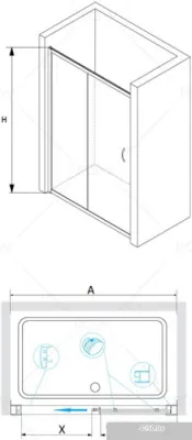 RGW PA-016 180 (хром/матовое стекло)