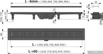 Alcaplast APZ10BLACK-550M