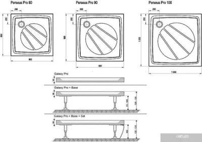Душевой поддон Ravak Galaxy Perseus Pro 100x100 [XA03AA01010]