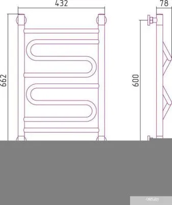 Полотенцесушитель Сунержа Элегия+ 600x400 00-0205-6040