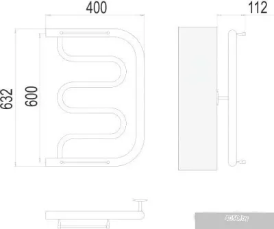 Полотенцесушитель TERMINUS Фокстрот 1 600x400 бп