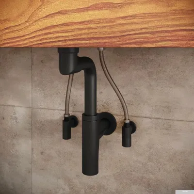 Вентиль Wellsee Drainage System 182147001, угловой (2 шт, матовый черный)