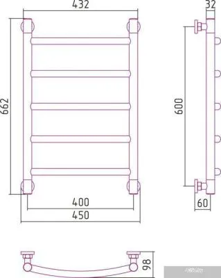 Полотенцесушитель Сунержа Галант+ 600x400 00-0200-6040