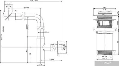 Wellsee Drainage System 182128001 (сифон, донный клапан, матовый белый)