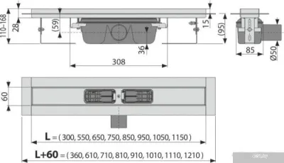 Трап/канал Alcaplast APZ6-950 (без решетки)