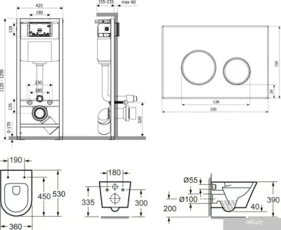 Унитаз Lavinia Boho Relfix Biore Rimless 7 в 1 75110202 (greek black иск. камень)