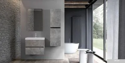 Belux Тумба с умывальником Париж НП70-02 (31, бетон Чикаго/светло-серый)