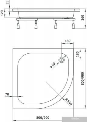 Душевой поддон Deante Standard Plus II 80x80 KTU 032B
