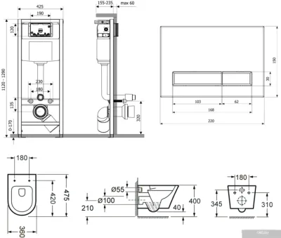 Унитаз Lavinia Boho Biore Compacto Rimless 6 в 1 77040087