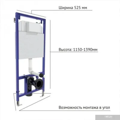 Унитаз Berges Wasserhaus Floe Rimless + Floe Slim SO + Novum525 + F3 043223