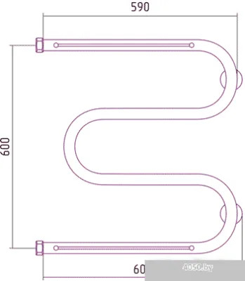 Полотенцесушитель Сунержа М-образный 600х600 +2 полки