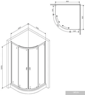 AM.PM X-Joy Twin Slide W88G-205-090MT64 90x90