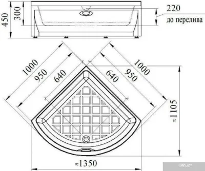 Душевой поддон Radomir 100x100 1-11-0-0-0-004